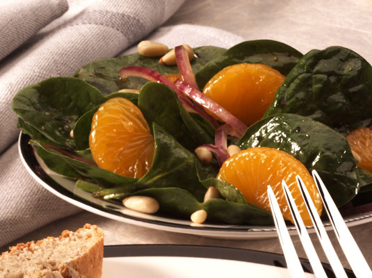 Spinat-Mandarinen-Salat