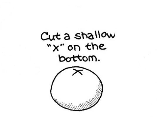 Frische Tomaten schälen, entkernen und hacken