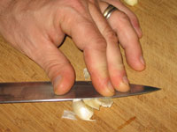 Zubereitung von frischem Knoblauch