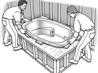 So installieren Sie eine Plattform-Badewanne