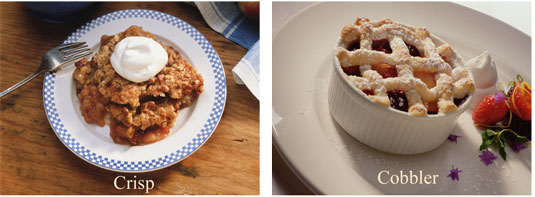 Was sind Fruit Cobbler und Chips?