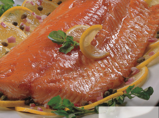 Geräuchertes Lachsfilet