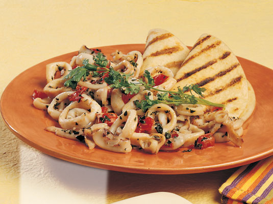 Knoblauch-Tintenfisch-Sauté