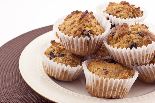 Blaubeer-Haferflocken-Muffins mit niedrigem glykämischen Gehalt