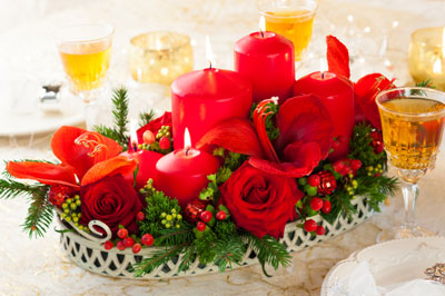 Weihnachtsdekoration mit Tischlandschaften