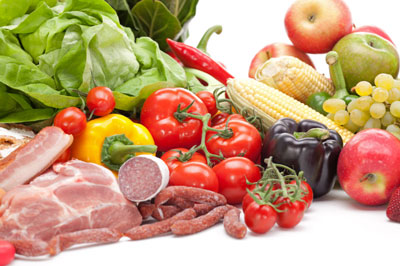Paleo-Diät-Lebensmittel zum Essen: Proteine, Gemüse, Obst, Fette