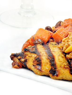 Rezept für marokkanisches Hühnchen mit Süßkartoffeln