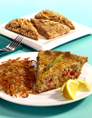 Gemüse-Quiche mit Maismehlkruste