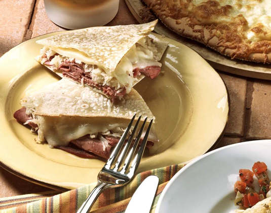 Glutenfreie Reuben Quesadillas